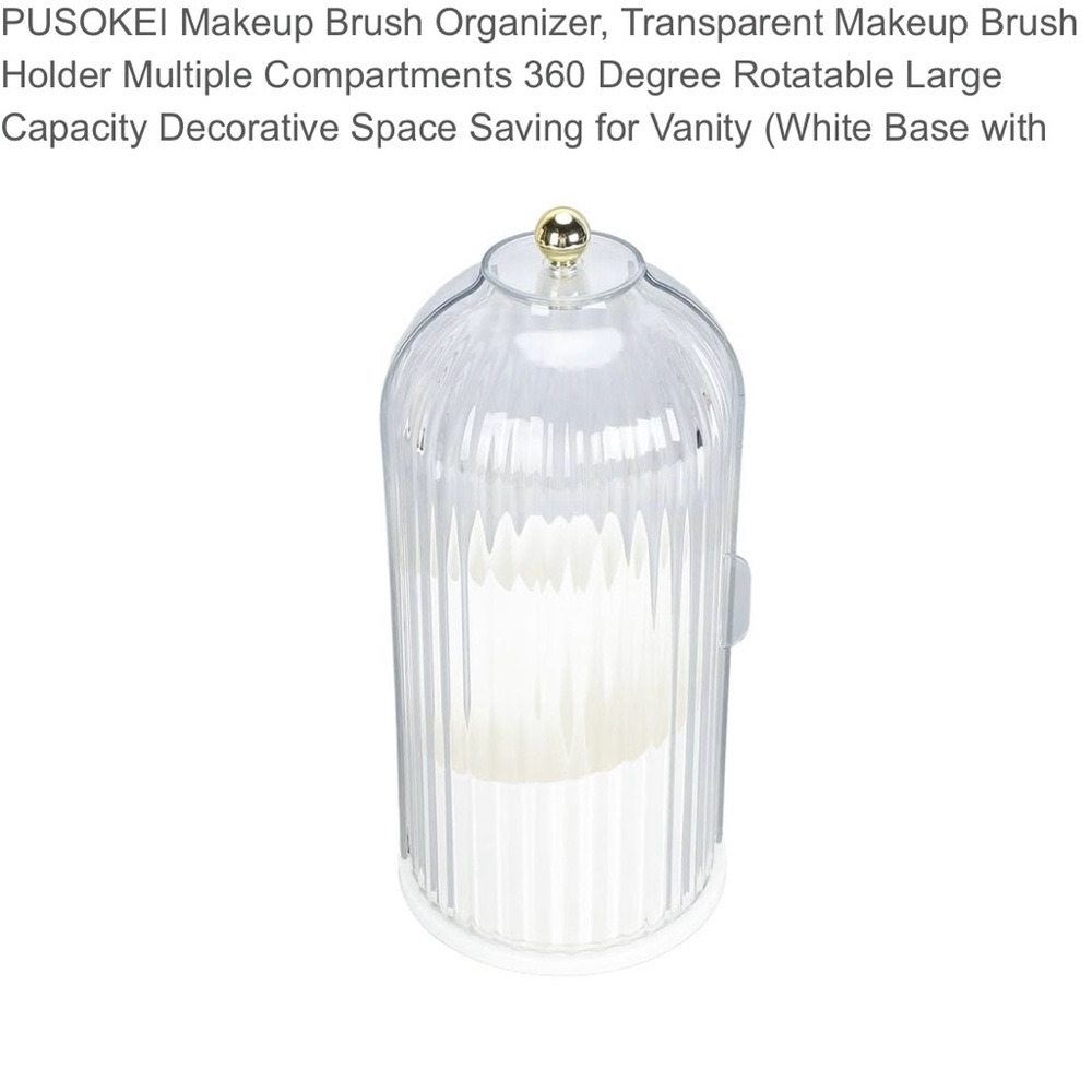 Transparent Makeup Brush Organizer with Gold Accent - Picture 4 of 8